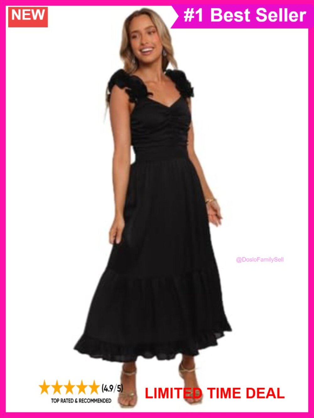Petal & Pup Inca Midi Dress Ruched Bust Functional Pockets Bachelorette Party